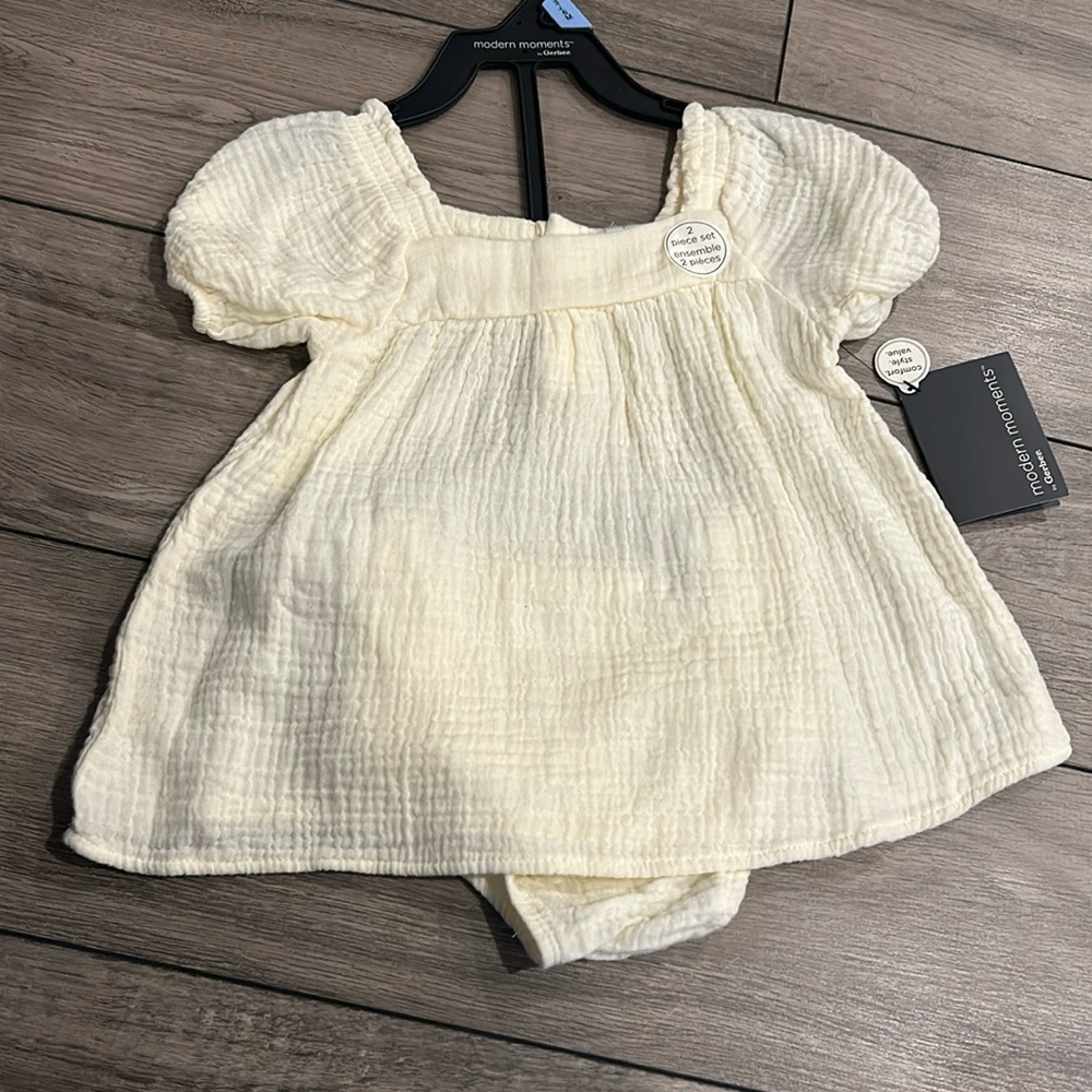 NWT Modern Moments 100% cotton two-piece dress set size 3-6 months